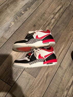 Nike Kids White, Black & Red Strap Jordan sneakers